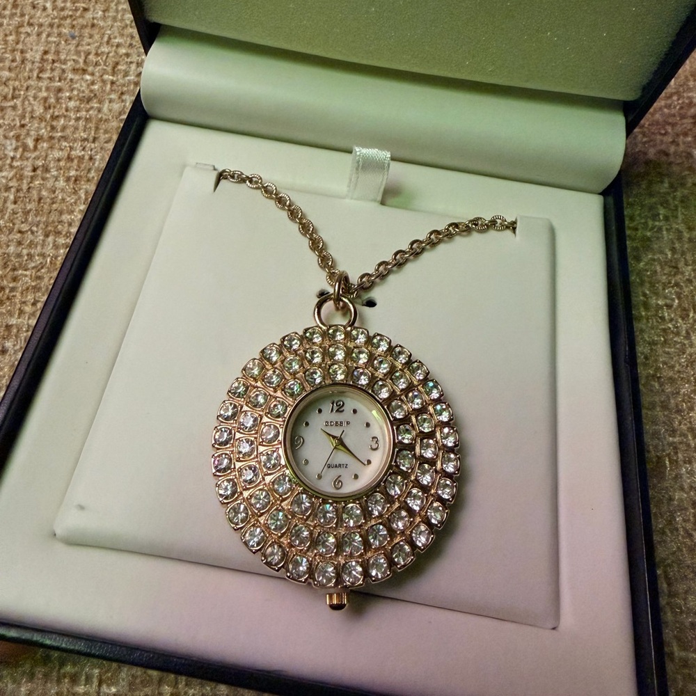 Gossip Gold and Silver Crystal Pendant Necklace